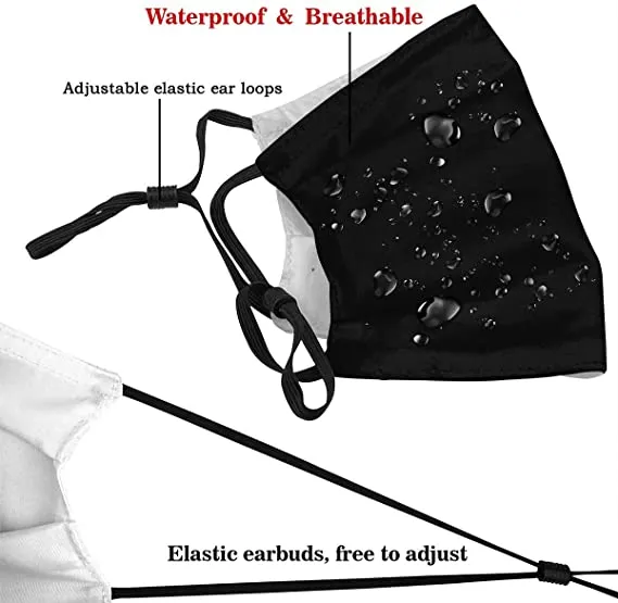 Football Face Mask Dolphins 3 Packs Washable Reusable Total With 6 Filters Breathable Sports Women Men Face Cover