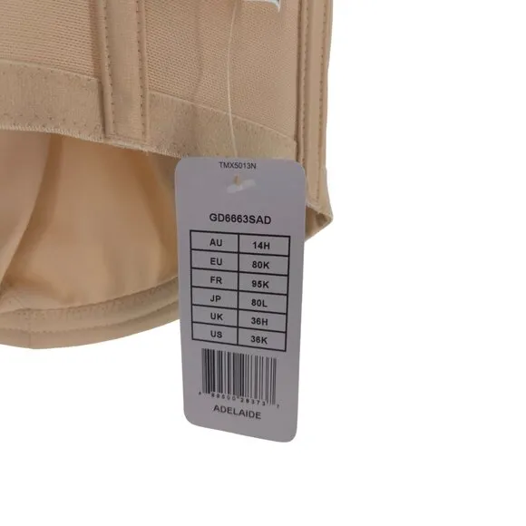Goddess Underwired Strapless Bra Sand Supportive Convertible NWT