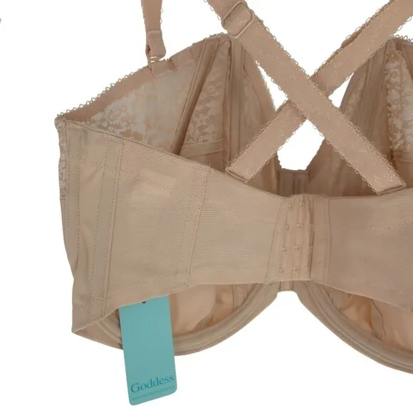 Goddess Underwired Strapless Bra Sand Supportive Convertible NWT