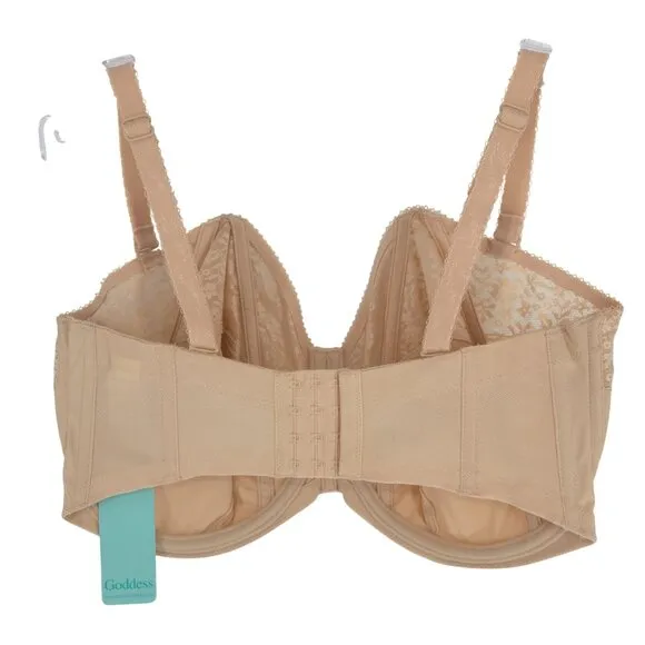 Goddess Underwired Strapless Bra Sand Supportive Convertible NWT