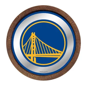 Golden State Warriors: "Faux" Barrel Top Mirrored Wall Sign