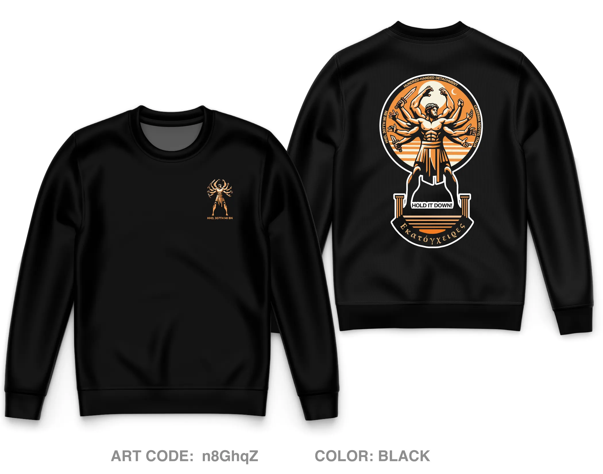 HHD, 307th MI BN Core Men's Crewneck Performance Sweatshirt - n8GhqZ