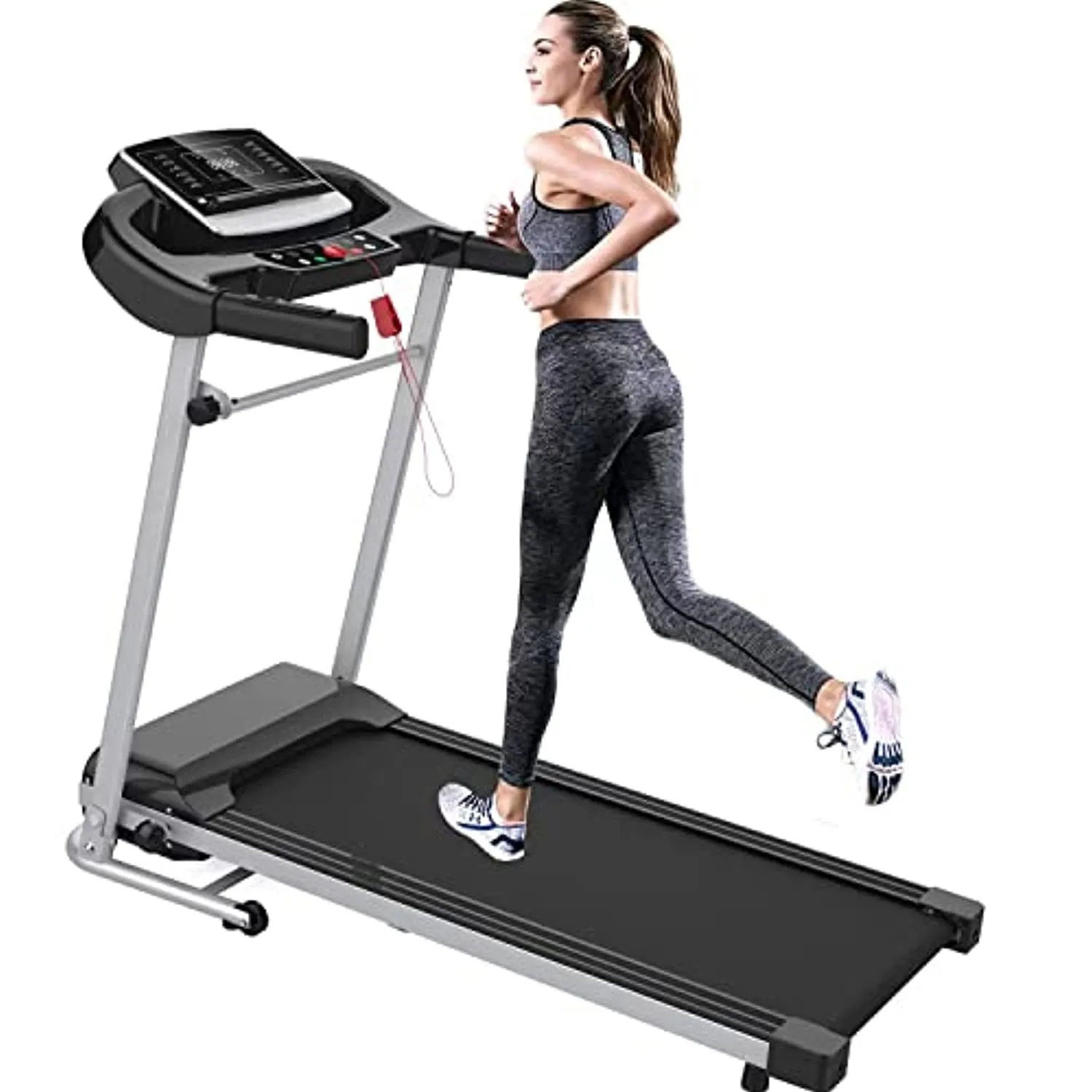 Home Foldable Treadmill, Folding Treadmill for Home Workout, Electric Walking Treadmill Machine 5" LCD Screen 250 LB Capacity MP3
