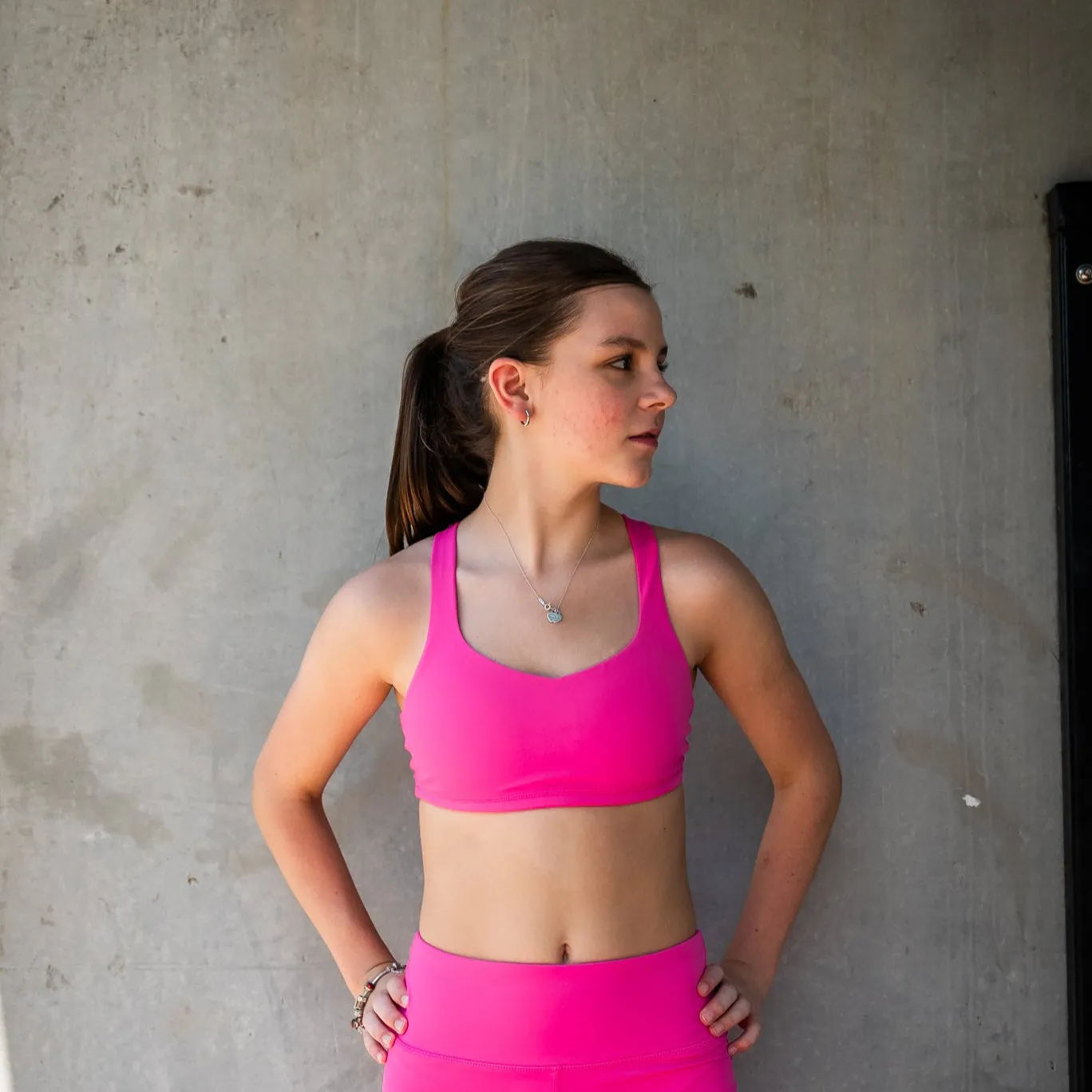IMPI Strappy Running Bra Top - Hot Pink