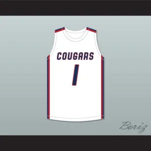 Jaden Hardy 1 Coronado High School Cougars White Basketball Jersey 2