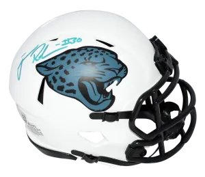 JAMES ROBINSON SIGNED JACKSONVILLE JAGUARS LUNAR SPEED MINI HELMET BECKETT
