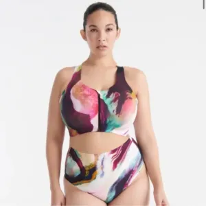 Knix Catalyst Front Zip Sports Bra  Multicolour Size 4 Fits 34C, 32D, 34D