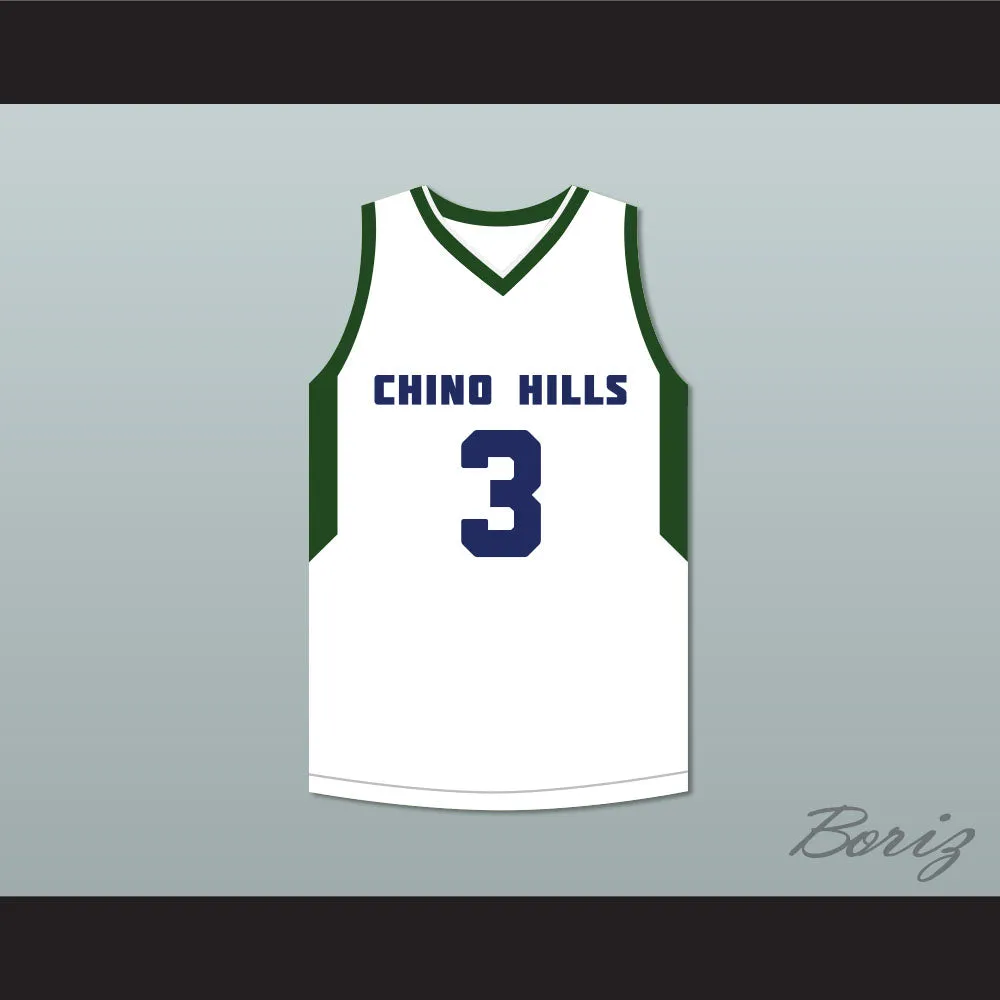 LiAngelo Ball 3 Chino Hills High School Huskies White Basketball Jersey 2