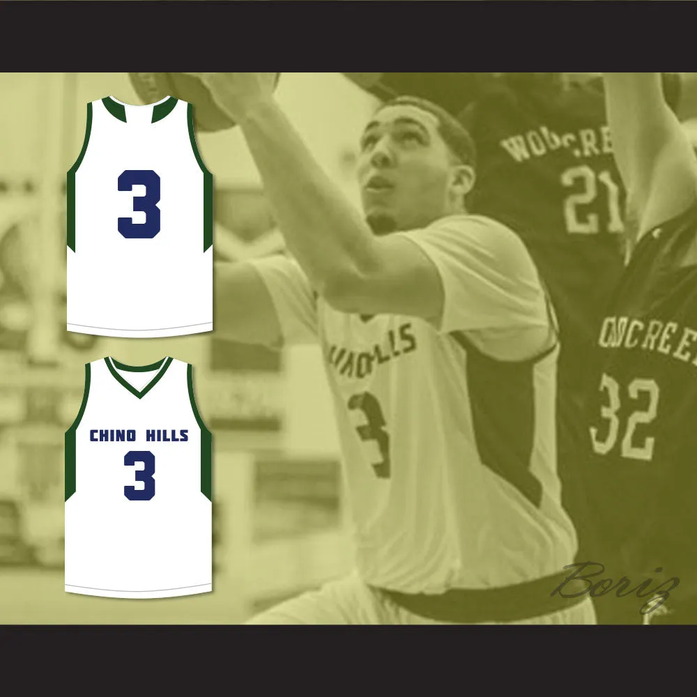 LiAngelo Ball 3 Chino Hills High School Huskies White Basketball Jersey 2