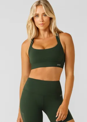 Lorna Jane Aero Fit High Support Sports Bra - Fig Green
