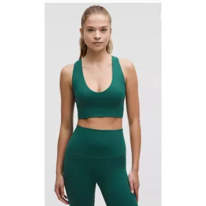 Lululemon Bend This Scoop and Cross Bra Sports Bra Storm Teal Size Sm/Med