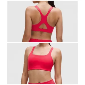 Lululemon Ultralu Square-Neck Workout Bra B/C Cup Red Glow size 8 NWT