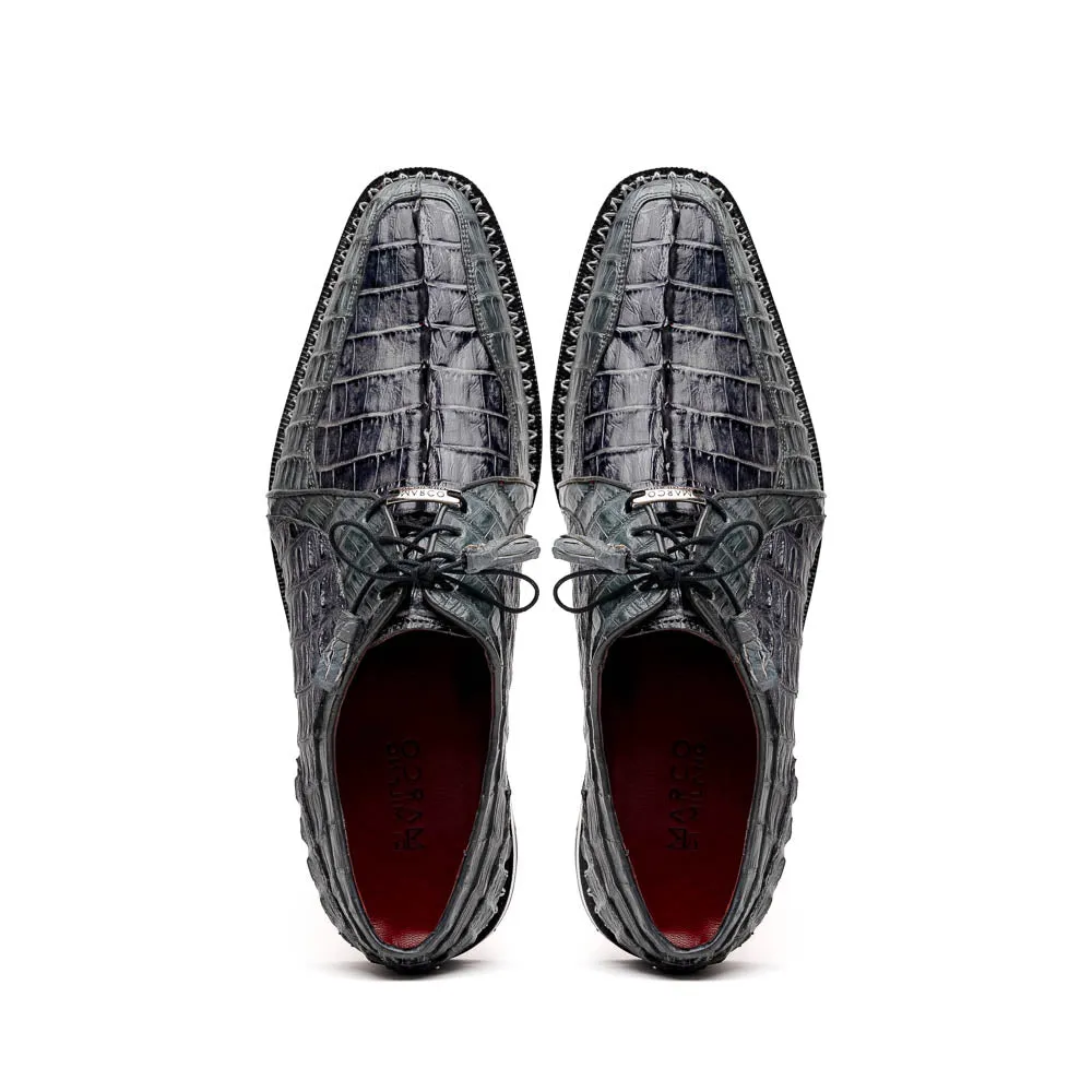Marco Di Milano Caribe Gray Caiman Crocodile Derby Shoes
