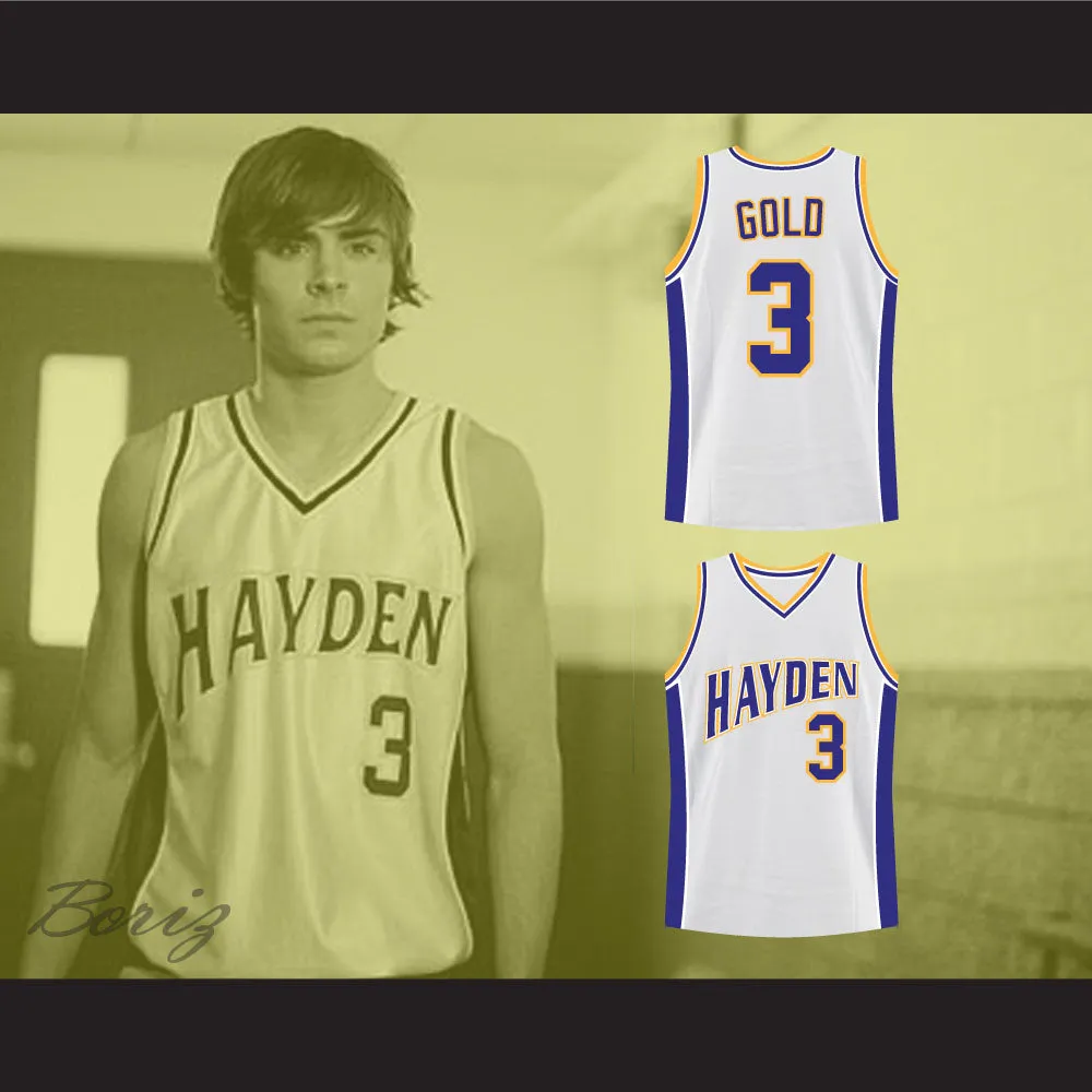 Mark Gold 3 Hayden Warriors High School Basketball Jersey