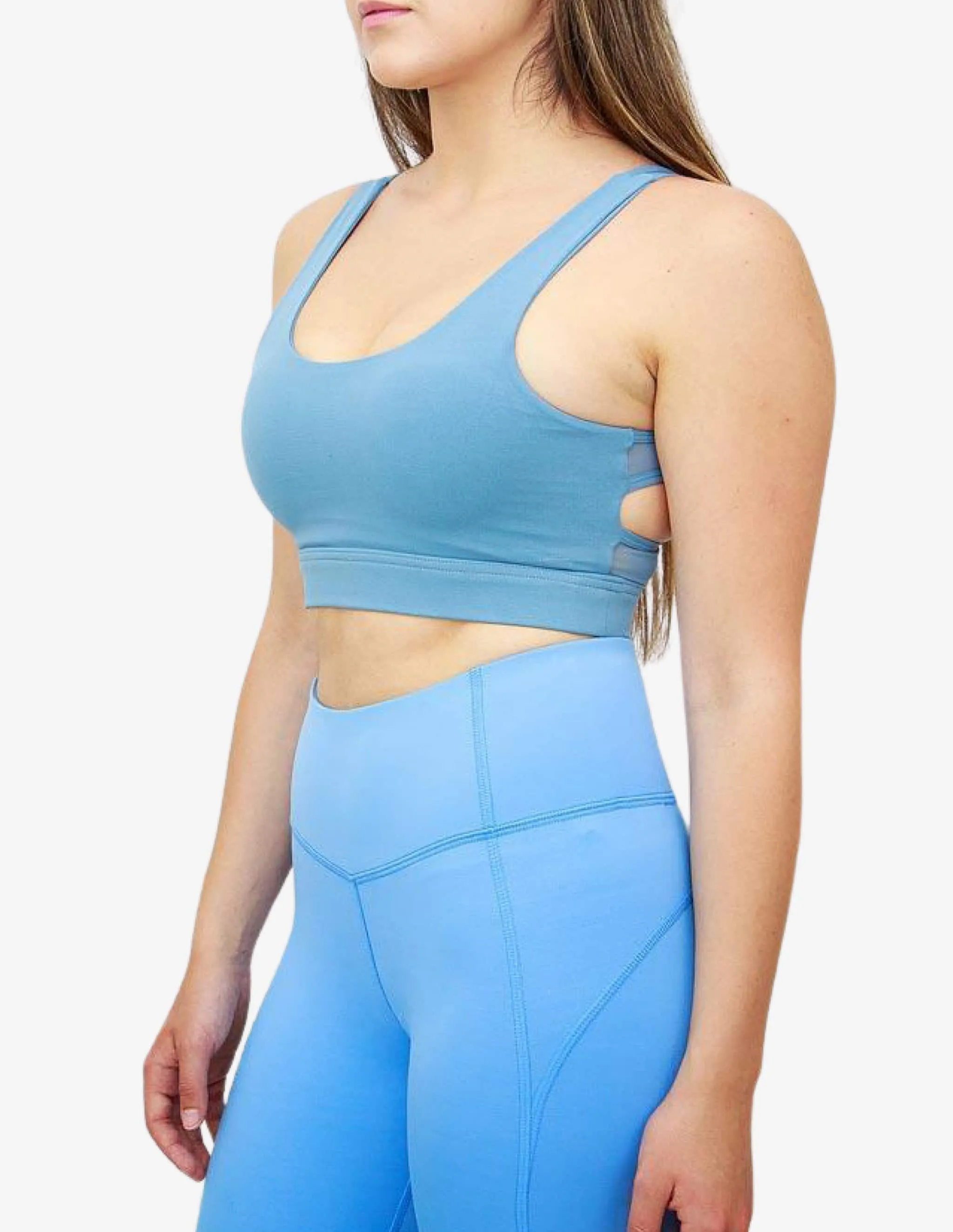 Mesh Training Sports Bra - Sky Blue