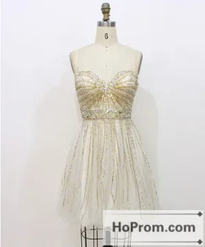 Mini Sequined Sweetheart Strapless Prom Dresses Homecoming Dresses