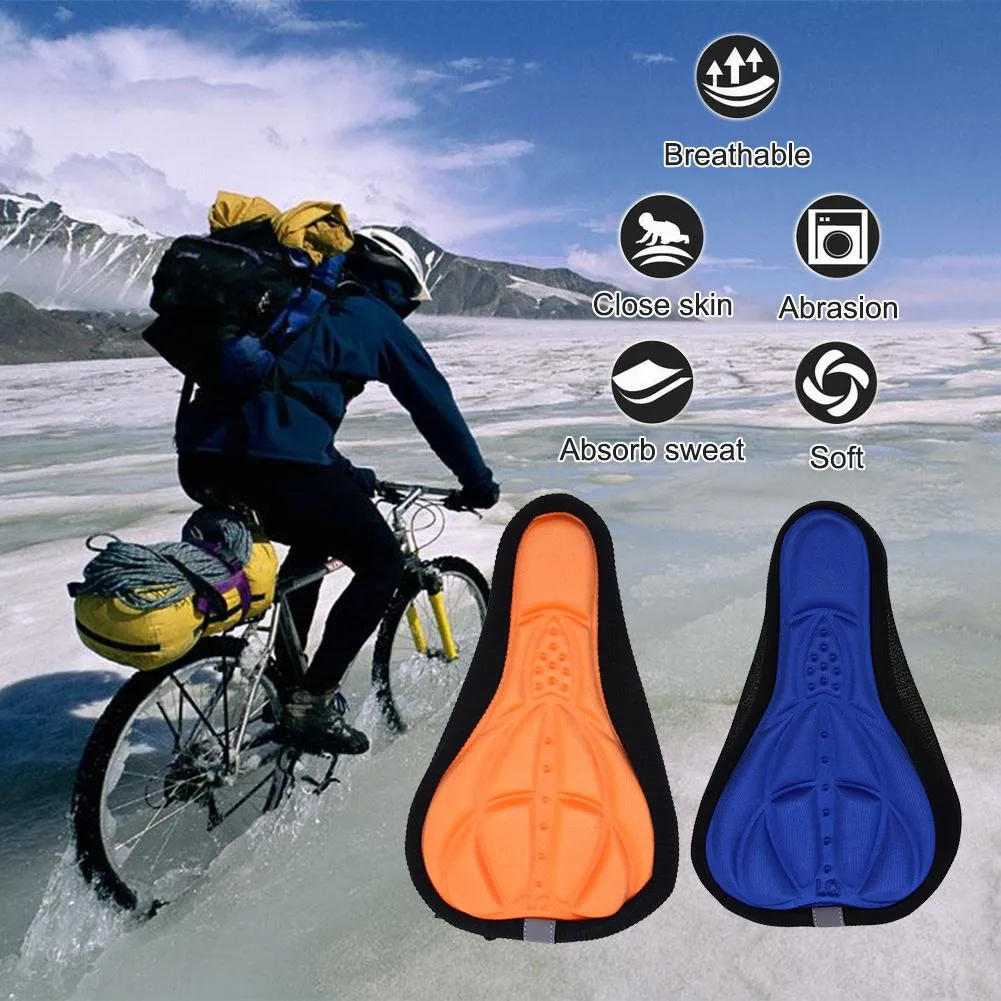 MTB Mountain Bike Cycling Thickened Extra Comfort Ultra Soft Silicone 3D Gel Pad Cushion Cover Bicycle Saddle Seat 4 Colors