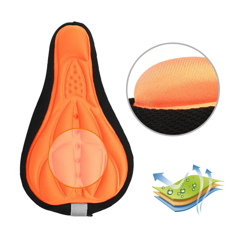 MTB Mountain Bike Cycling Thickened Extra Comfort Ultra Soft Silicone 3D Gel Pad Cushion Cover Bicycle Saddle Seat 4 Colors