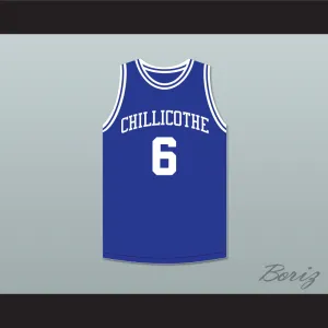 Neil Johnston 6 Chillicothe High School Cavaliers Blue Basketball Jersey