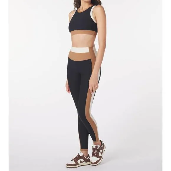 NEW GLYDER socialite contrast bra in black/oatmilk/almond