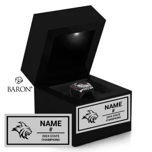 North Linn High School Boys Basketball 2024 Championship Black LED Ring Box