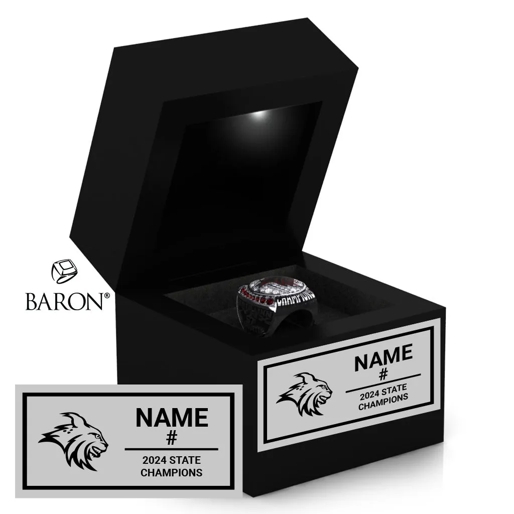 North Linn High School Boys Basketball 2024 Championship Black LED Ring Box