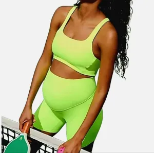 NWT FREE PEOPLE MOVEMENT x HATCH Never Better Square Neck Maternity Bra Yellow