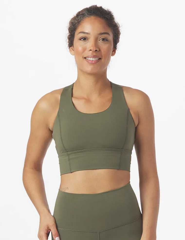 One Crop Bra: Moss