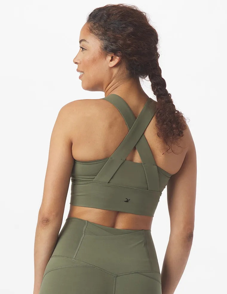 One Crop Bra: Moss