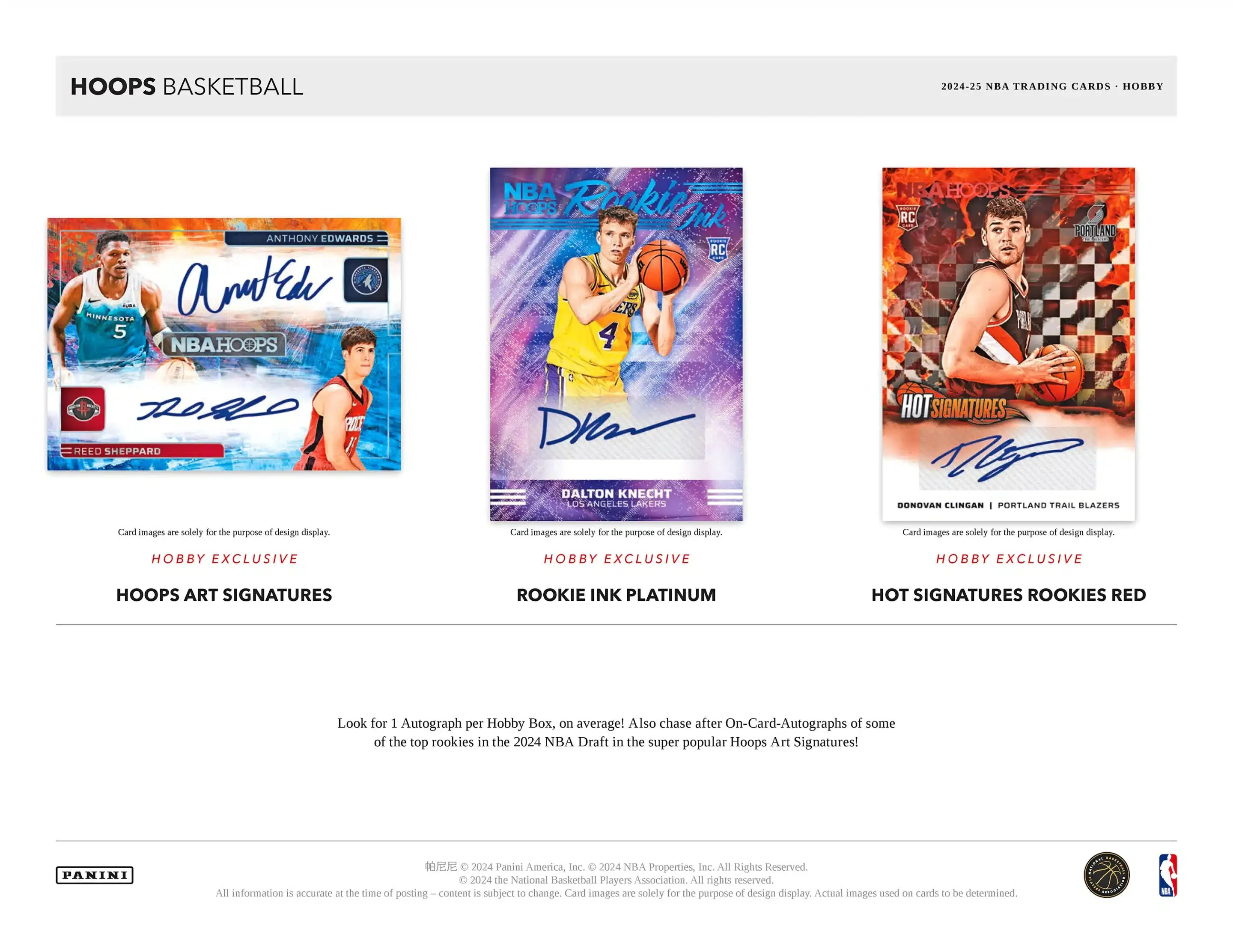 Panini Hoops NBA Basketball 2024/25 - Hobby Box