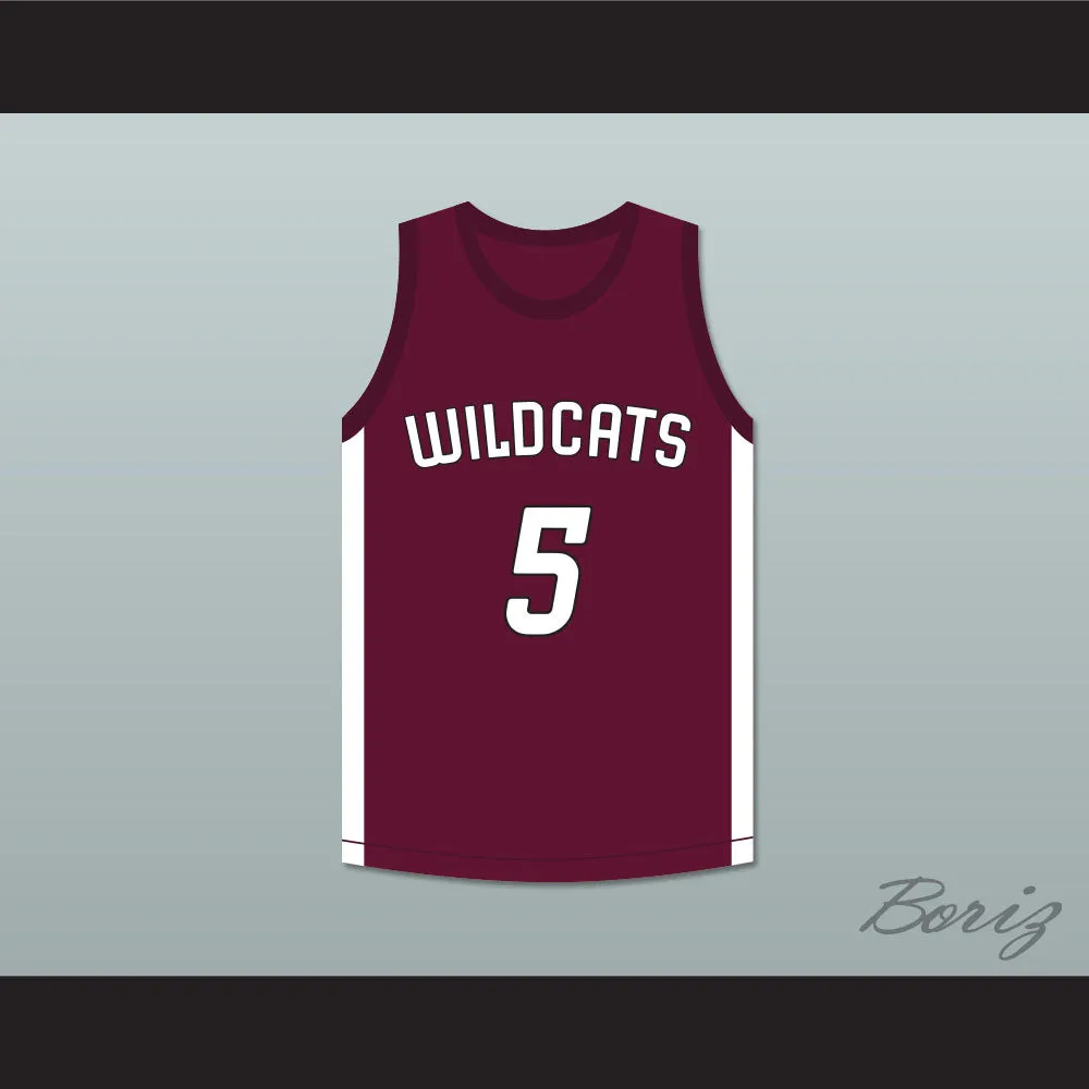 Patrick Mahomes 5 Whitehouse High School Wildcats Maroon Basketball Jersey 1
