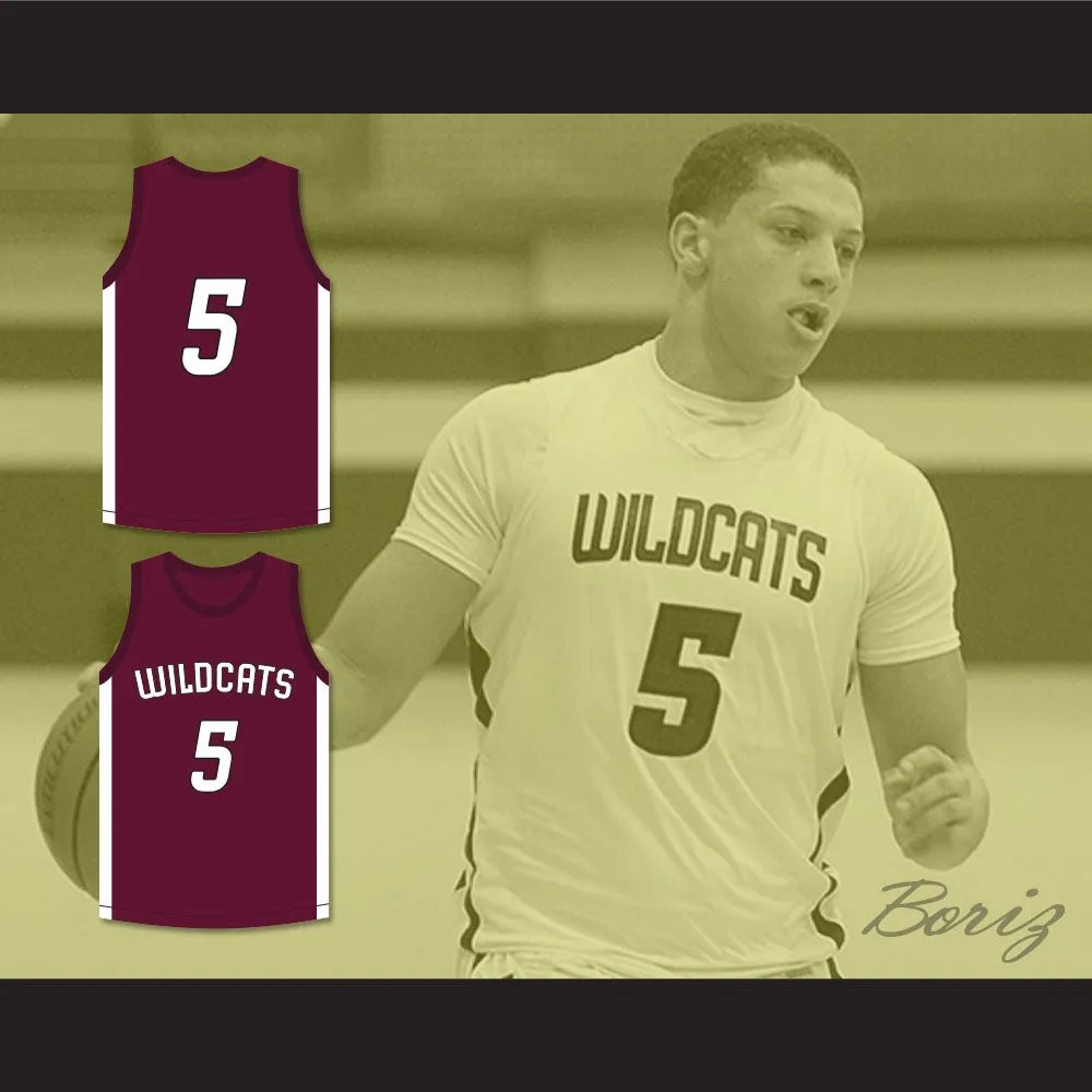 Patrick Mahomes 5 Whitehouse High School Wildcats Maroon Basketball Jersey 1