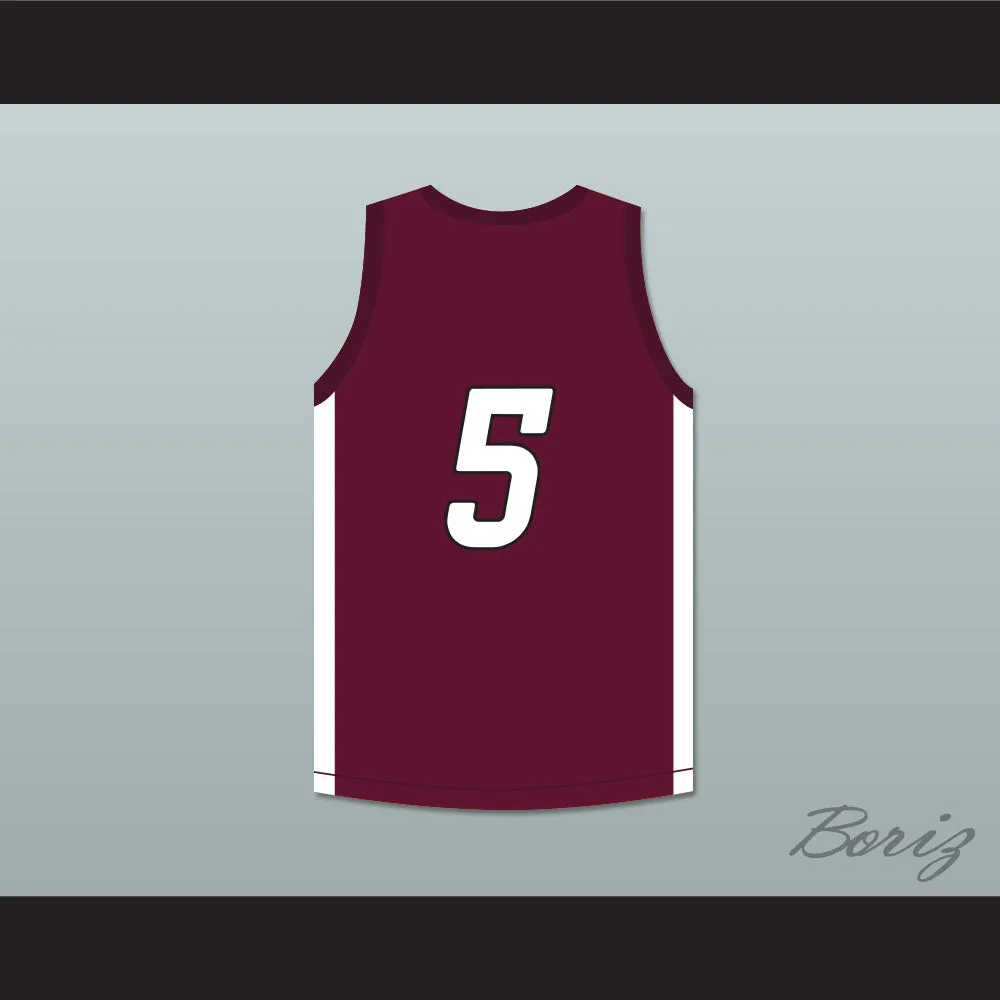 Patrick Mahomes 5 Whitehouse High School Wildcats Maroon Basketball Jersey 1