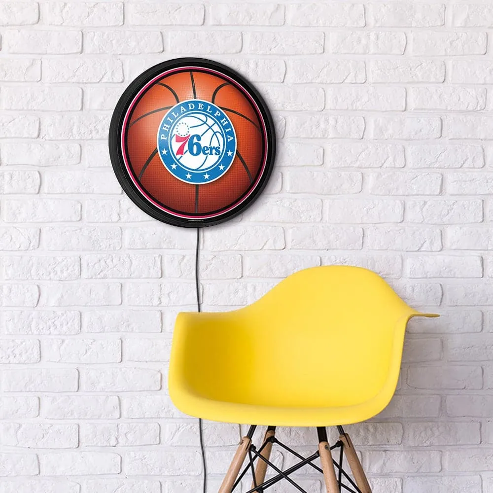 Philadelphia 76ers: Basketball - Round Slimline Lighted Wall Sign