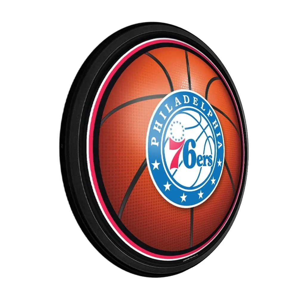 Philadelphia 76ers: Basketball - Round Slimline Lighted Wall Sign
