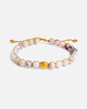 Pink Opal 6MM Bracelet | Gold