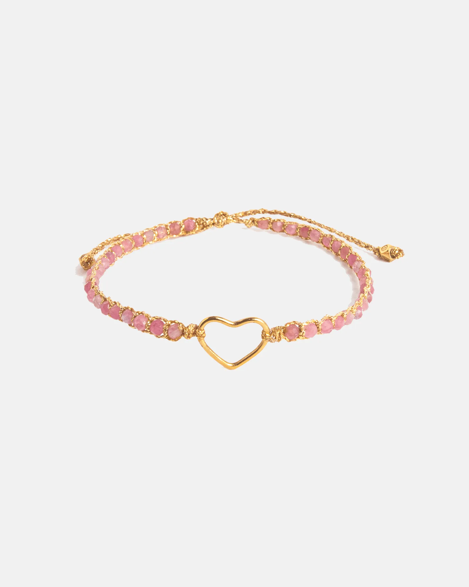 Pink Tourmaline Heart Bracelet | Gold