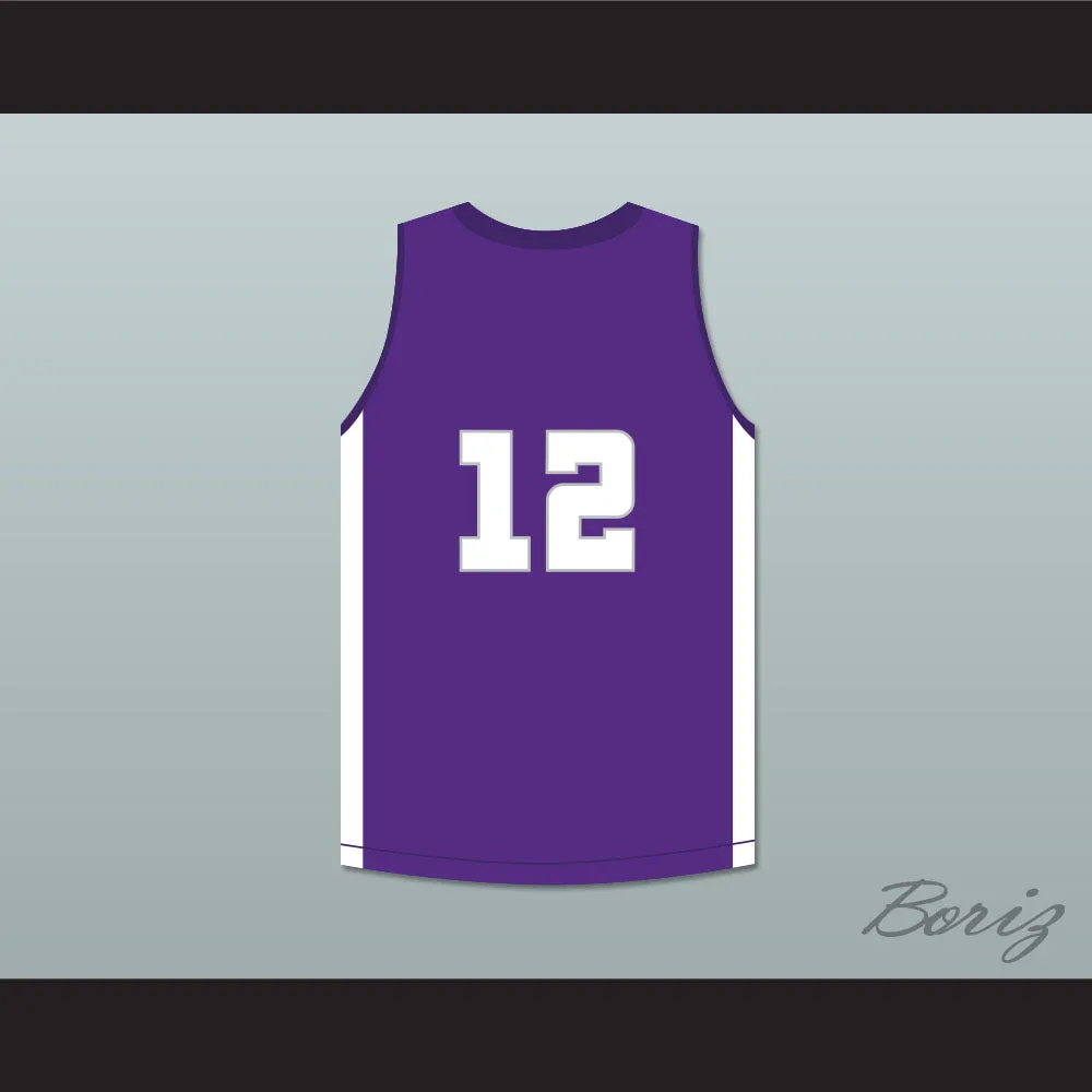 Player 12 Crestwood High School Knights Purple Basketball Jersey