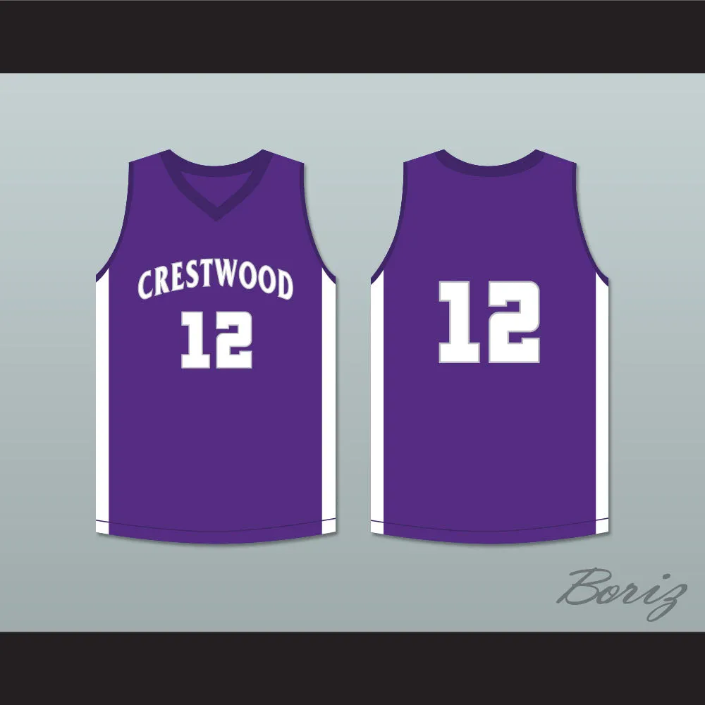 Player 12 Crestwood High School Knights Purple Basketball Jersey