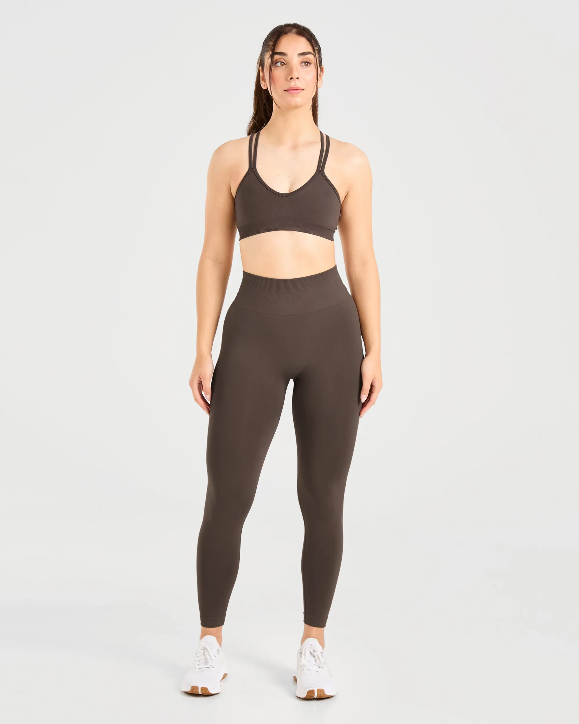 Power Seamless Sports Bra - Chestnut Brown