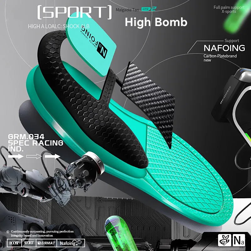 Premium Carbon Plate Running Insoles for Enhanced Propulsion and Speed Rebound - Full-Length Design for Marathon and Racing Performance