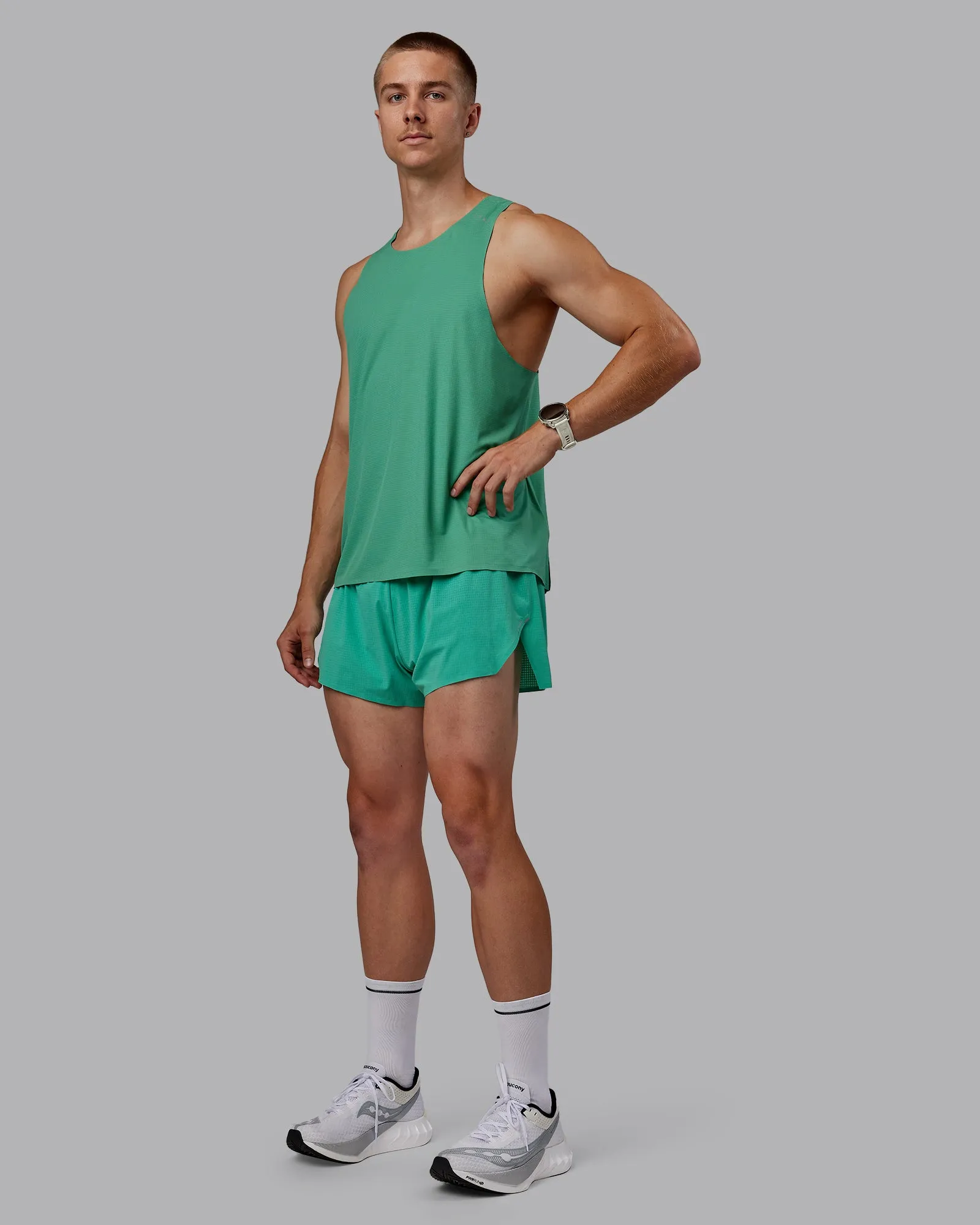 Race Day 3" Lined Running Shorts - Mystic Green