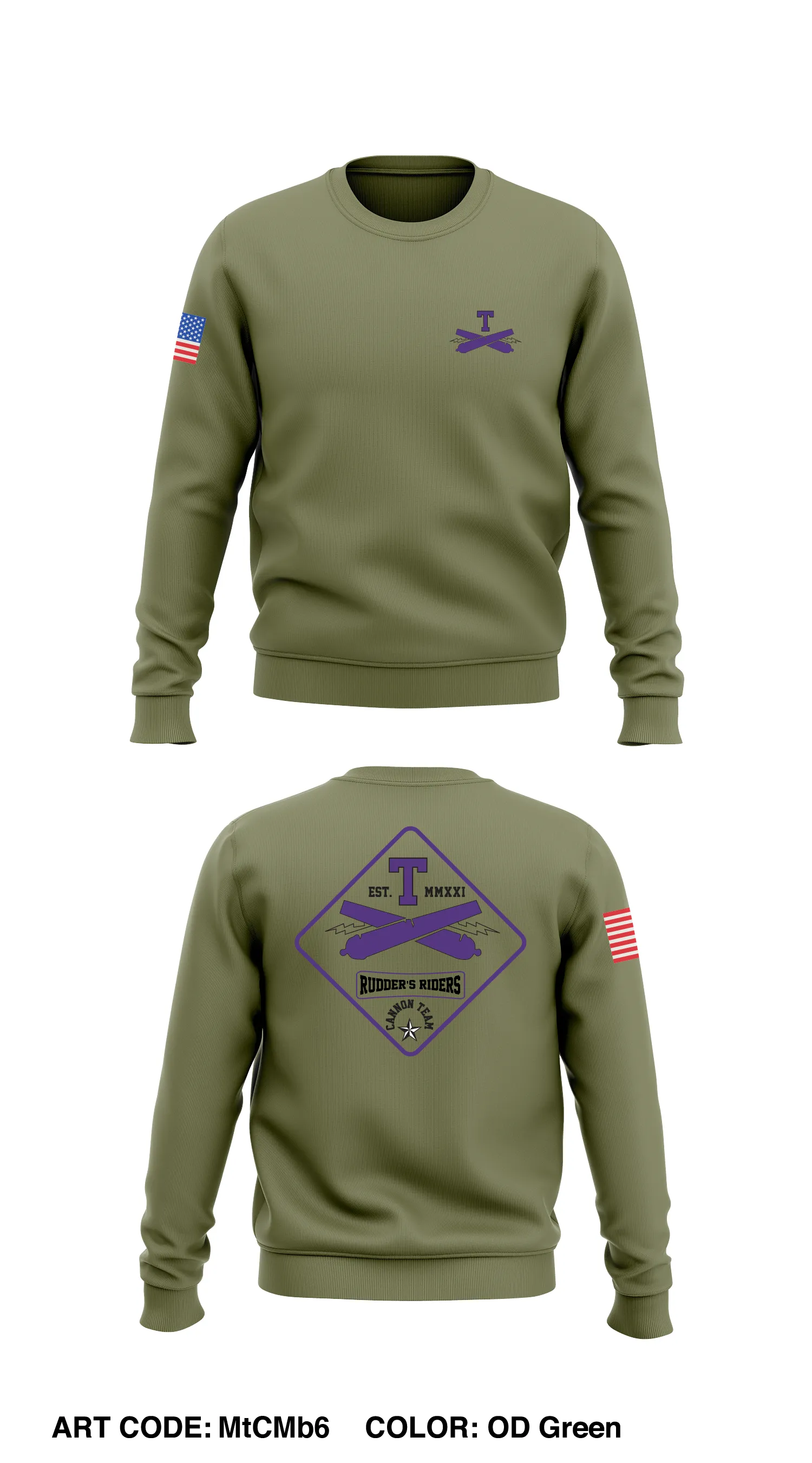 Rudder's Ridders Cannon Team  Store 1 Core Men's Crewneck Performance Sweatshirt - MtCMb6