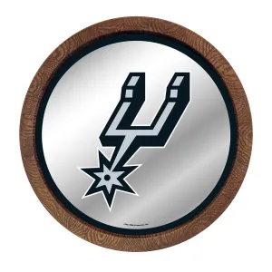 San Antonio Spurs: "Faux" Barrel Top Mirrored Wall Sign