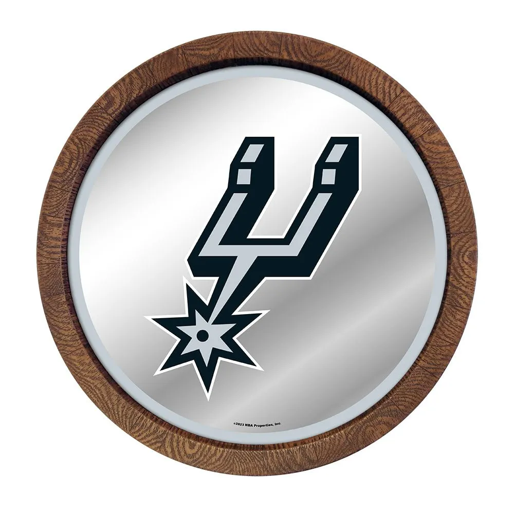 San Antonio Spurs: "Faux" Barrel Top Mirrored Wall Sign