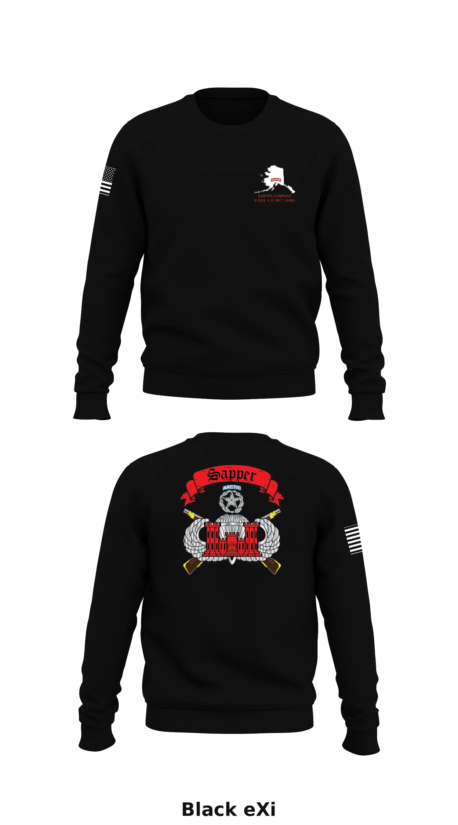 Sapper Company, 6th BEB, 4-25 IBCT (ABN) Store 2 Core Men's Crewneck Performance Sweatshirt - eXi