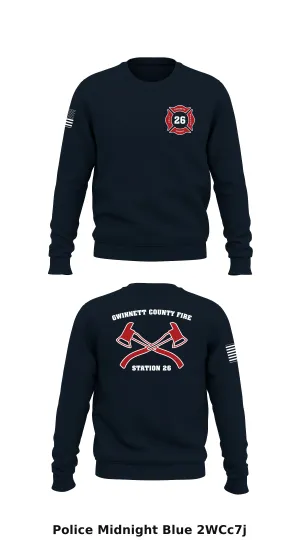 Station 26, Gwinnett County Fire Store 1 Core Men's Crewneck Performance Sweatshirt - 2WCc7j