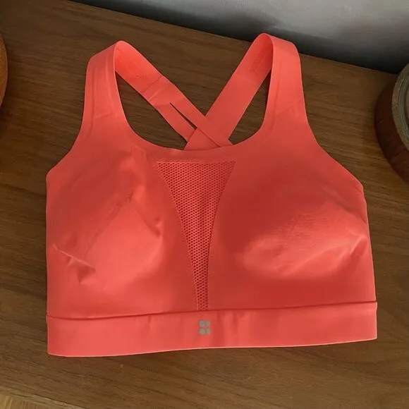 SWEATY BEATY Active All Train Sports Bra In Florescent Flash Pink Size 36F