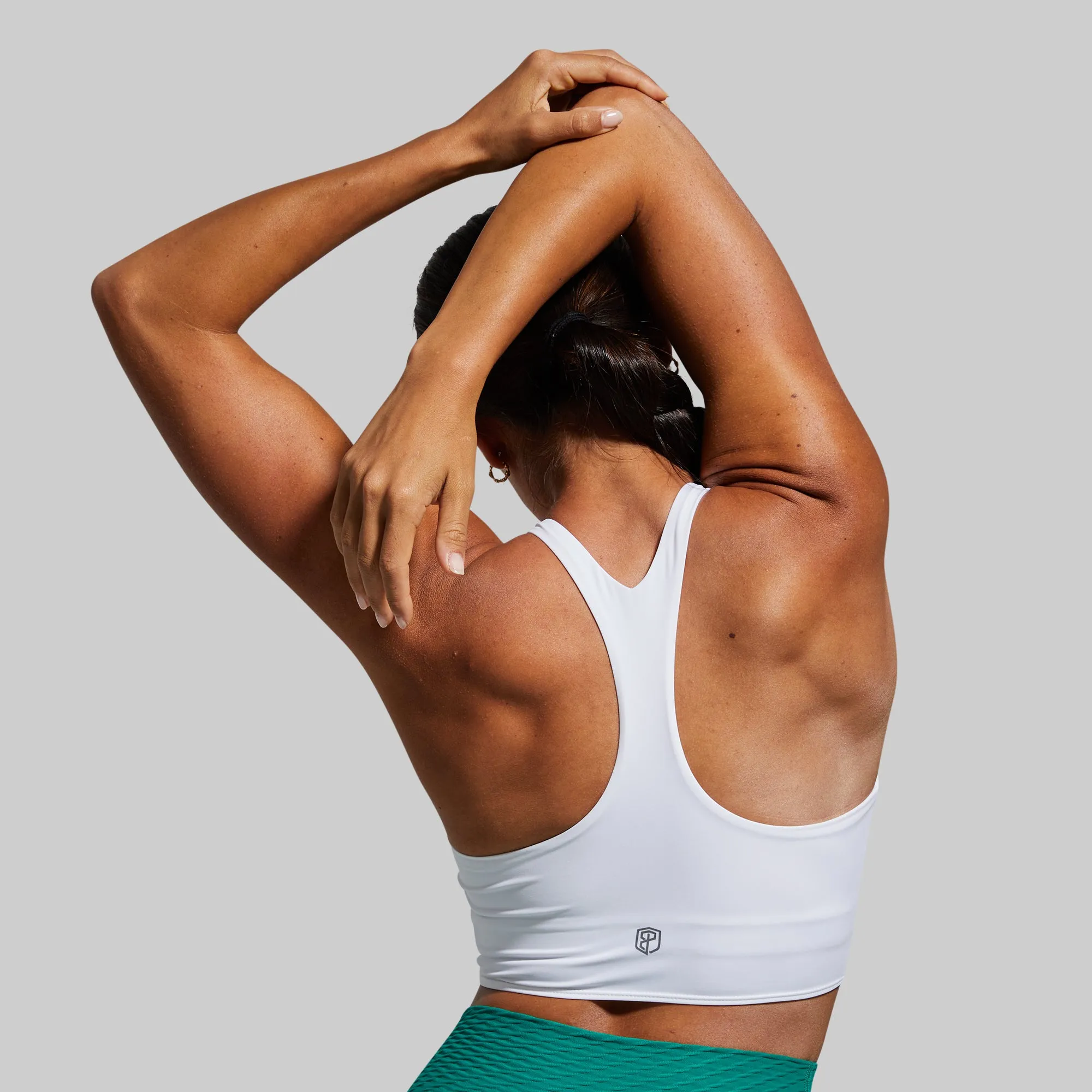 Synergy Cropped Sports Bra (White)