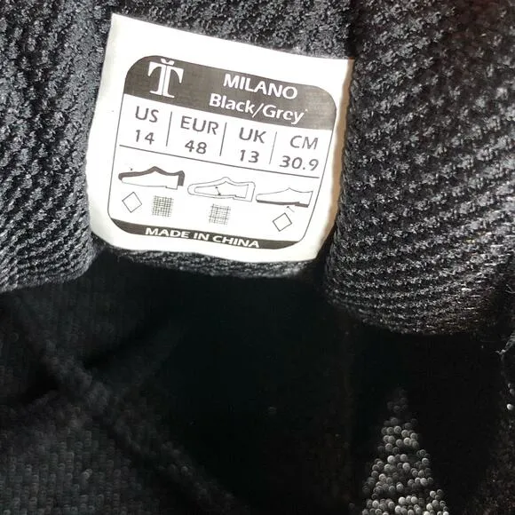 Tommaso NWOT Mens Size 14 Cycling Walk or Ride Cleat Style Milano Black/Grey‎